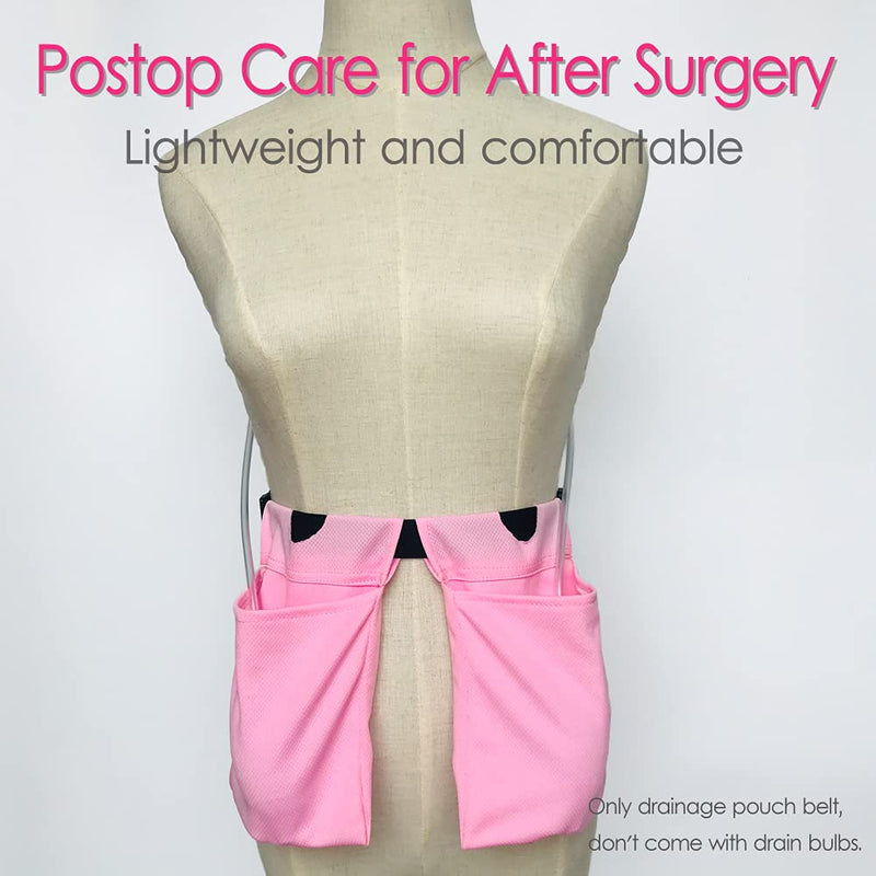 [Australia] - Breathable Drain Holder After Tummy Tuck Mastectomy Drainage Quick Dry Pouch Belt Supplies Mesh Nephrostomy Shower Bag for JP Drains Bulb Breast Post Surgery Pink Drain Pouch/Pink 
