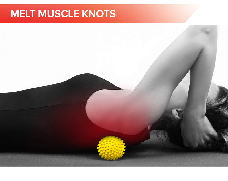 [Australia] - Spiky Massage Balls for Feet, Back, Hands, Muscles - Firm, Medium and Soft Spiked Massager Rollers for Plantar Fasciitis, Exercise, Neuro-Balance, Physical Therapy, 3-inch 