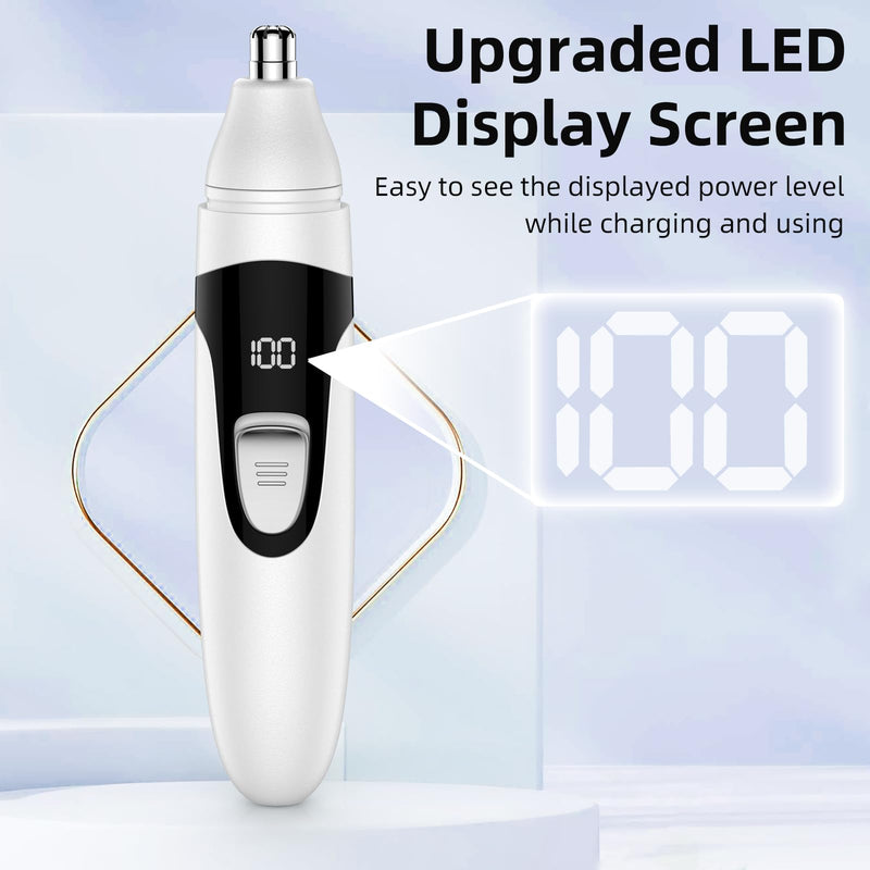[Australia] - Nose Hair Trimmer Nose and Ear Hair Trimmer Eyebrow Lip Hair Painless Epilator Facial Hair Remover for Men and Women White 
