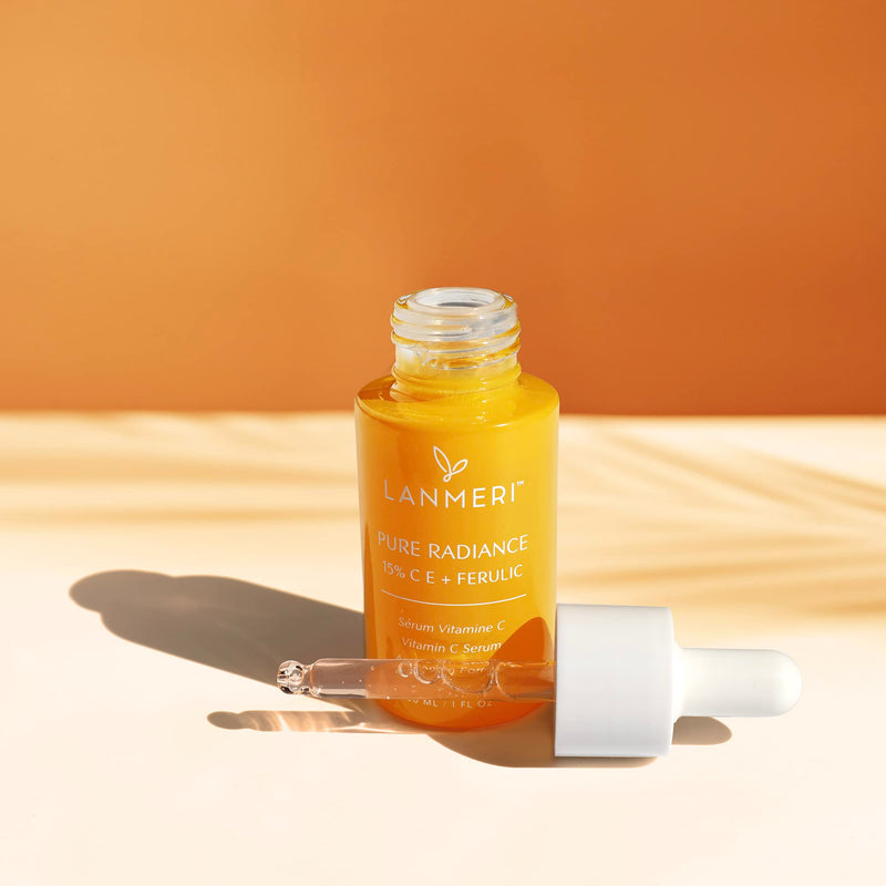 Lanmeri Ceuticals 15% Vitamin C + E + Ferulic Serum: Advanced Antioxidant Defense Formula with 1% Vitamin E & 0.5% Ferulic Acid – High-Stability Vitamin C Serum 1-Pack Vitamin C Serum