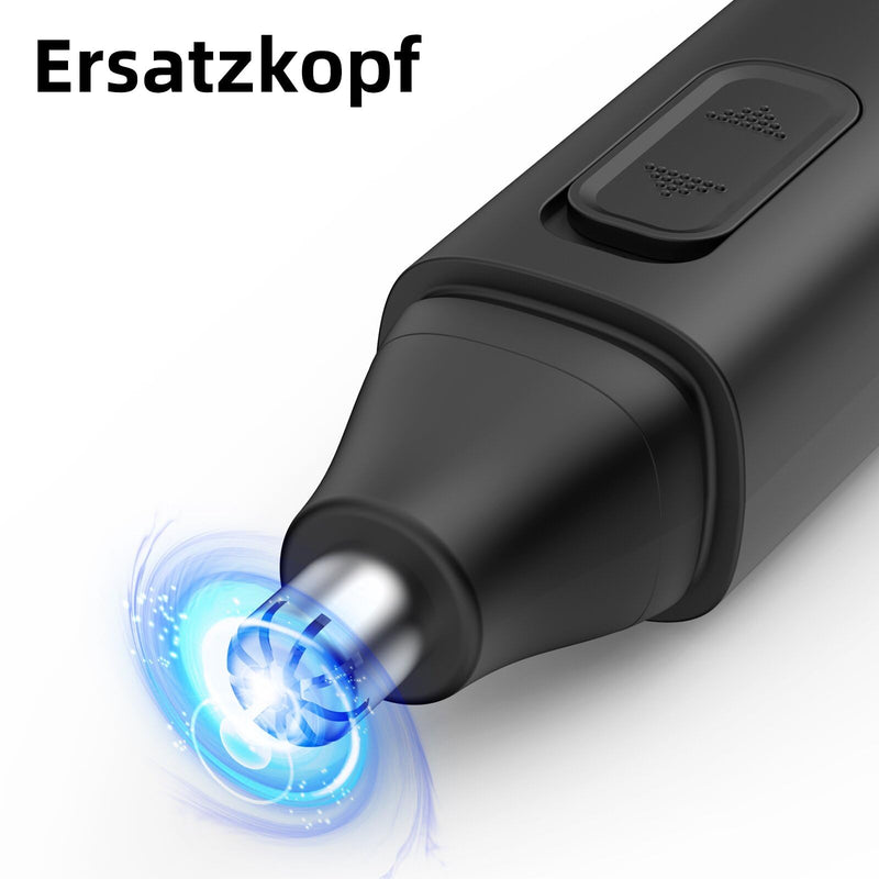 [Australia] - Ear and nose hair trimmer for men and women Painless nose hair removal Double-edged steel trimmer Easy to clean USB rechargeable Black 