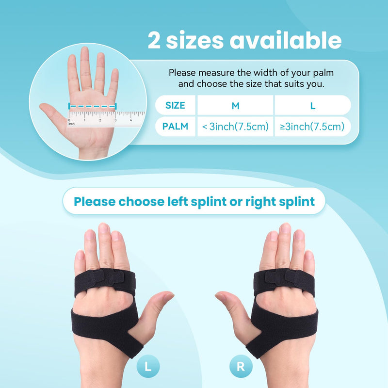[Australia] - DrFinger Finger Ulnar Deviation Splint Brace, Finger Joint Deviation Orthopedic Corrector With Metal Bracket-Black-(Right-M) Black Right-M 