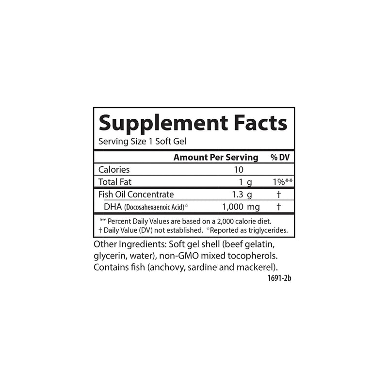 [Australia] - Carlson - Elite DHA Gems, 1000 mg DHA, Wild Caught, Sustainably Sourced, Brain Function & Healthy Vision, 60 Softgels 60 Count (Pack of 1) 