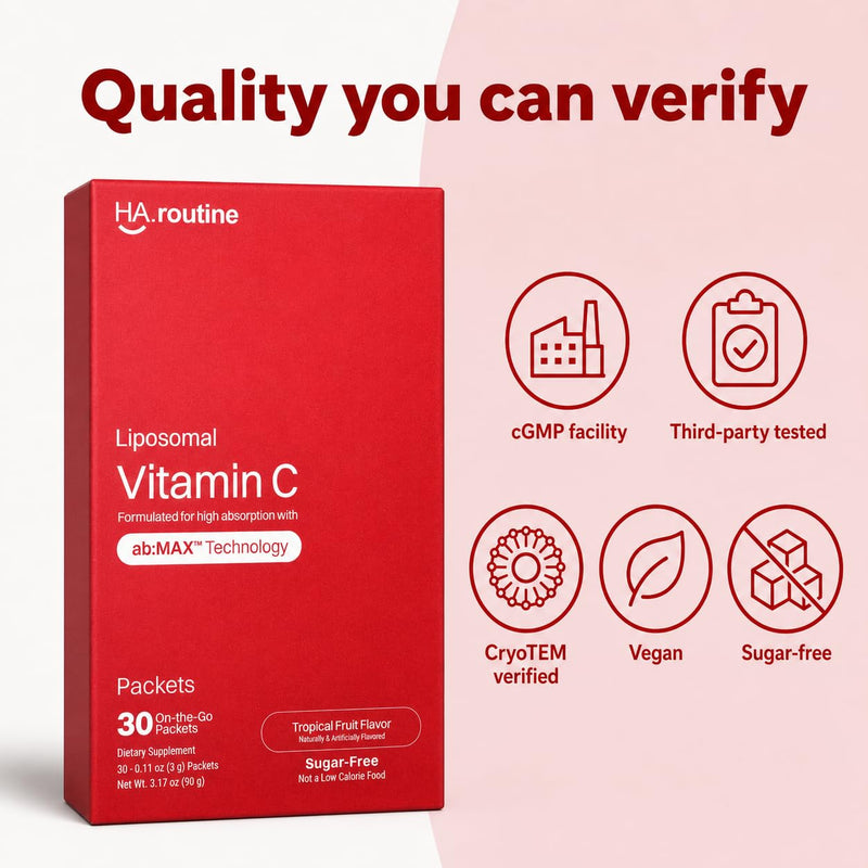 Haroutine Liposomal Vitamin C Powder Packets, Sugar-Free, 500 mg, 30 Count | High Absorption Immune and Antioxidant Support for Adults, Travel Ready