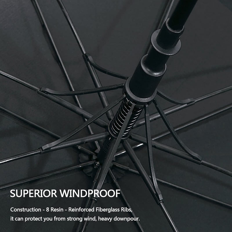 G4Free 46" Sun Umbrella with Double Layer 62" Automatic Open Golf Umbrella Oversize Windproof