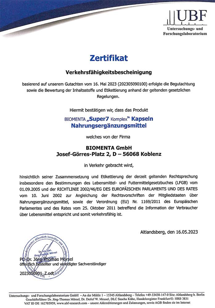 [Australia] - BIOMENTA Super7 - 120 high-dose multi-fruit capsules - Berry Mix with OPC + Cranberry + Goji Berries + Aronia Berries + Pomegranate + Acai + Blueberries - vegan - premium quality 