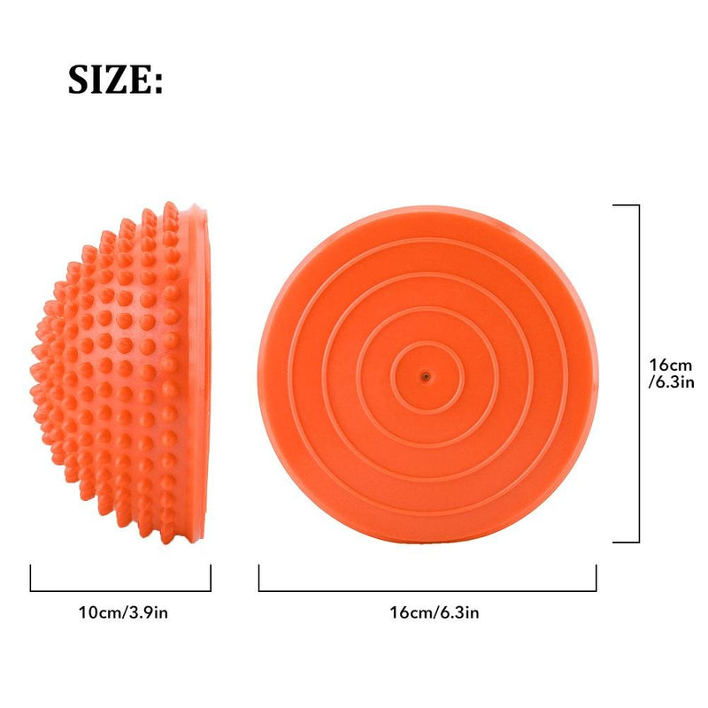 [Australia] - VGEBY1 PVC Semi-Circular Durian Ball Inflatable Half Yoga Balls Massage Point Fitball Exercises Trainer Fitness Balance Ball(Orange) 