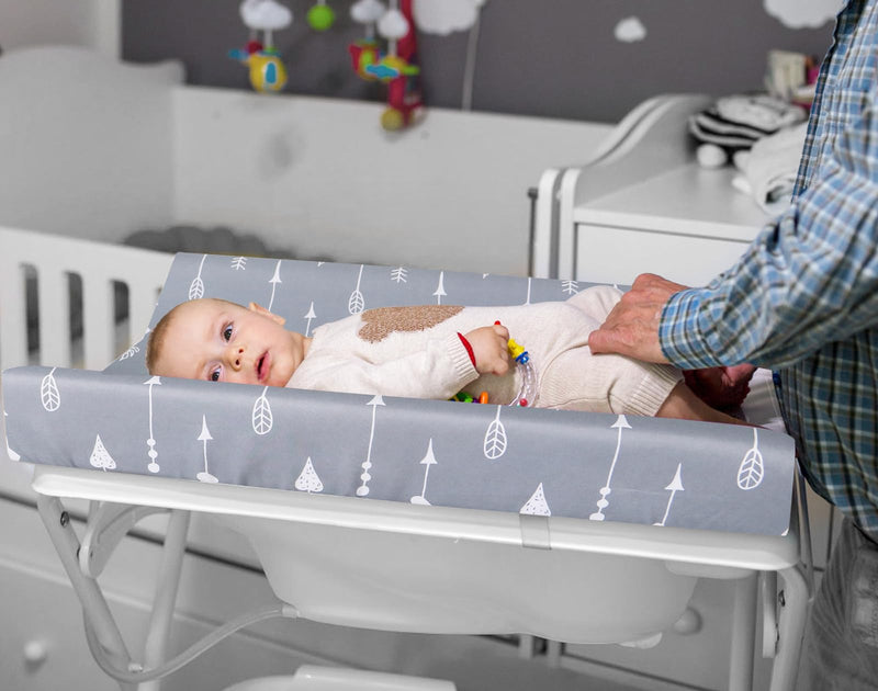 [Australia] - Changing Pad Cover, Diaper Changing Pad Covers 4 Pack, Fitted Baby Changing Table Sheets for 32''×16'' Change Table Pad, Cradle & Bassinet Sheets for Boys & Girls, Soft & Breathable Navy/Grey/Cloud/Arrow 
