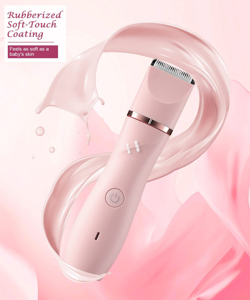 [Australia] - YBLNTEK soft rubber coating electric razor women's intimate area, 2 in 1 battery intimate razor for women, wireless women's razor electric, bikini trimmer epilator, lady shaver arms/legs 