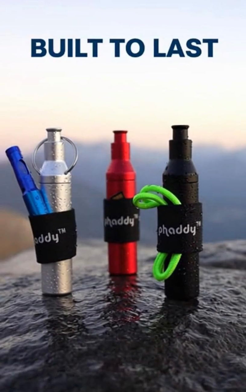 phaddy™ Keychain Container + Compression Band — Store Inside, Secure Outside | Holds Cash, Vitamins & Small Essentials (Silver, King Size) Silver