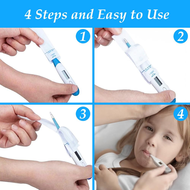 [Australia] - 100 Pieces Disposable Digital Thermometer Probe Covers Clear Temperature Sheath Sleeves for Oral, Rectal, Armpit 100 