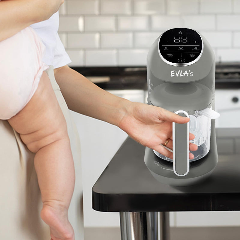 [Australia] - Replacement Stirring Cup & Blade with Steaming Basket for EVLA'S Baby Food Maker - Gray 
