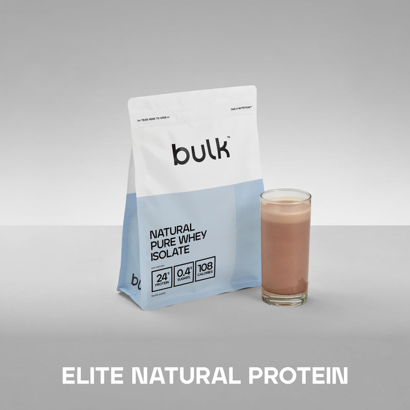 Bulk Natural Pure Whey Protein Isolate, No Artificial Sweetners, Chocolate, 500 g, Packaging May Vary 0.5 kg (16 Servings)