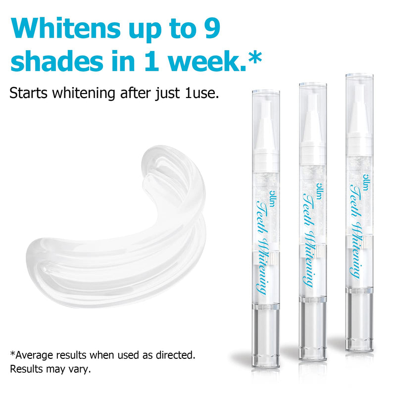 [Australia] - Teeth Whitening Kit Gel Pen Strips - Ollm Specially Formulated for Sensitive Teeth, Gum, Braces Care 32X LED Light Tooth Whitener, Professional Oral Beauty Products Dental Tools 2 Mouth Trays White 