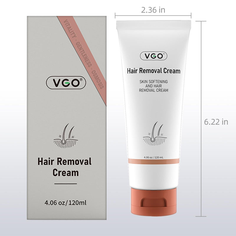 [Australia] - VGO Painless Hair Removal Cream for Women & Men, Hair removal cream for body, back & legs, All Skin Types, 4.06oz w/Spatula 4.06 Ounce (Pack of 1) 