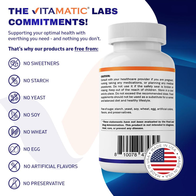 [Australia] - Vitamatic Ferrous Sulphate 325 mg + Vitamin C 100 mg - (65 mg Elemental Iron) High Potency Iron Supplement | No Artificial Color Additives - 250 Coated Tablets - Made in USA 