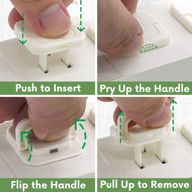 [Australia] - Outlet Covers Baby Proofing Socket Protectors Child Safety Plug Caps Difficult for Toddler to Remove Electric Shock Guard for US 3-Prong White 40 Pack 