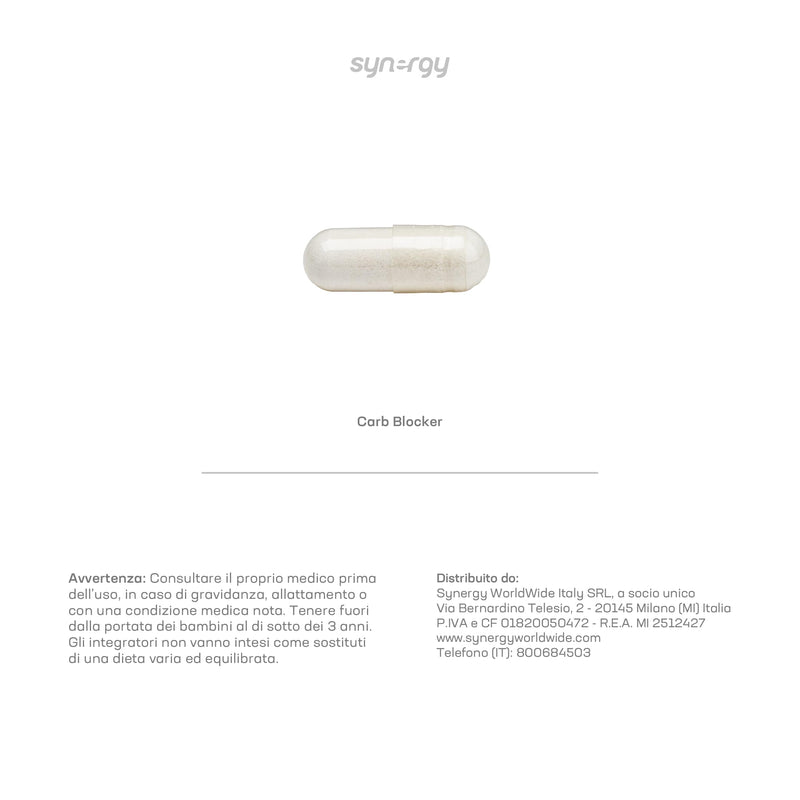 Synergy WorldWide Carb Blocker 60 Capsules | Support Healthy Weight Management and Wellbeing | White Kidney Bean Extract | Calorie-Controlled | 31,7 gr