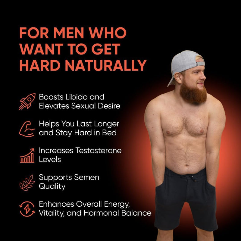 Hard Supplement for Men - Black Maca & Ashwagandha Root - Natural Performance Support - Enhances Energy, Vitality, Hormonal Balance - 60 Capsules 60 Capsules/Pouch