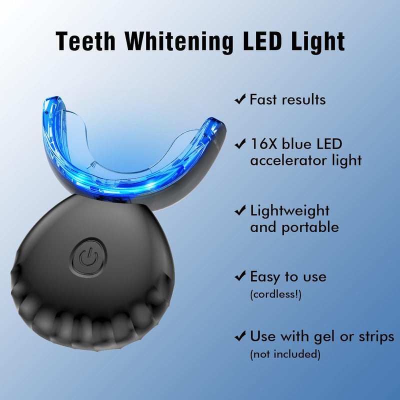 [Australia] - Teeth Whitening Light,10X More Powerful Blue Led Light Connected with USB, Non-Battery Teeth Whitening LED Light in Home Use (Black) 