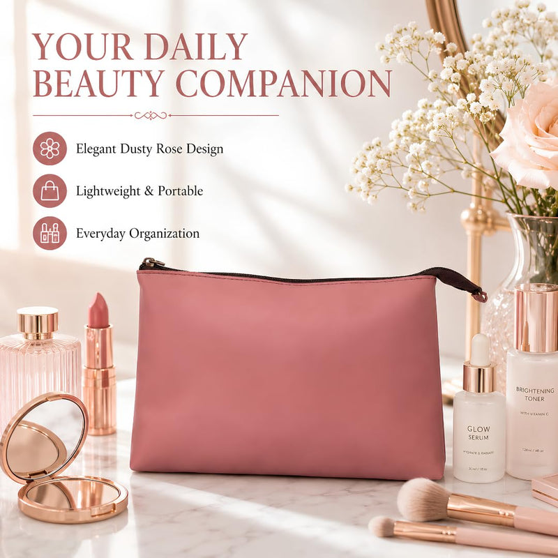 Premium Genuine Leather Toiletry Bag for Women | Large Travel Cosmetic Organizer Pouch | Waterproof Lining Makeup Storage Kit | Luxury Lightweight Portable Wash Bag for Travel, Gym, Office