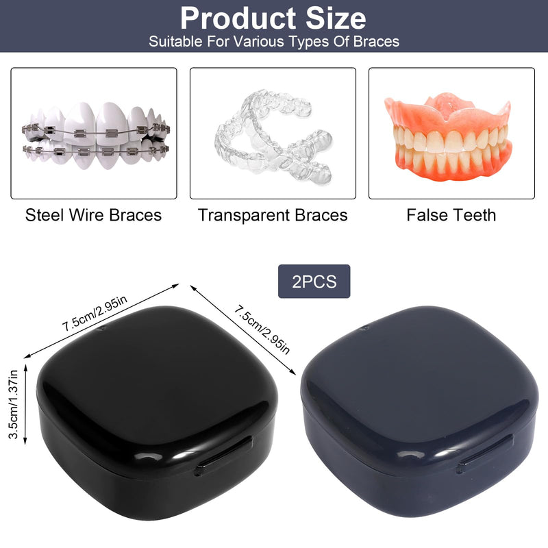 [Australia] - Braces box, denture box, 2 pieces, tooth rescue box, portable denture box with sieve, tooth splint box for false teeth, storage, cleaning 