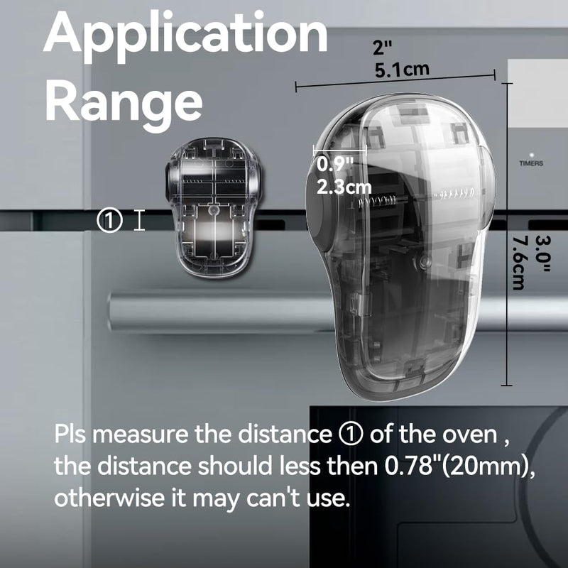 [Australia] - EUDEMON Child Safety Heat-Resistant Oven Door Lock, Oven Front Lock for Kids Easy to Install, Use Adhesive,No Screws or Drill (1 Pack,Clear-Black)(ONLY for Flat Surface) Clear-Black 