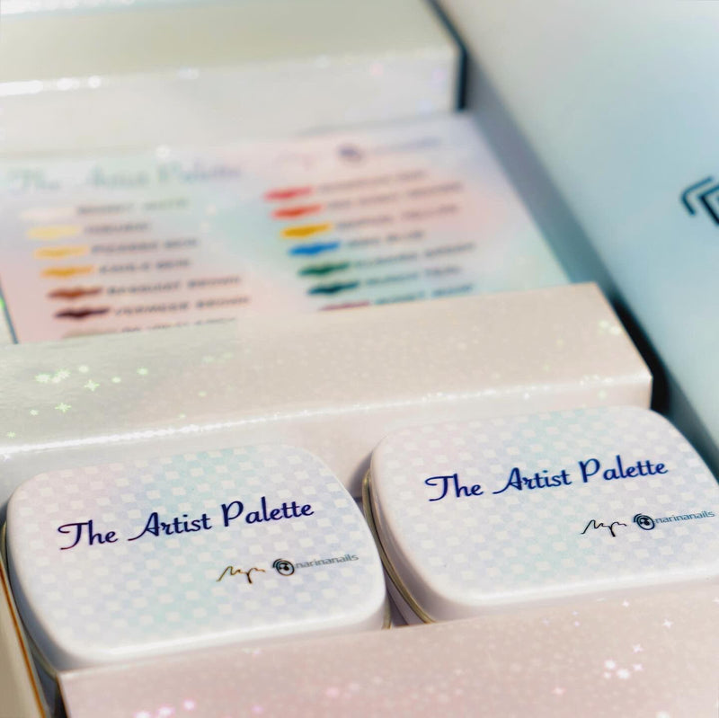 [Australia] - 16 colours Narina The Artist Palette x MPA with mixing pad, 2 mini palettes, 24 grids for Nail Art, Solid colour 5g each High Pigment & Coverage. 