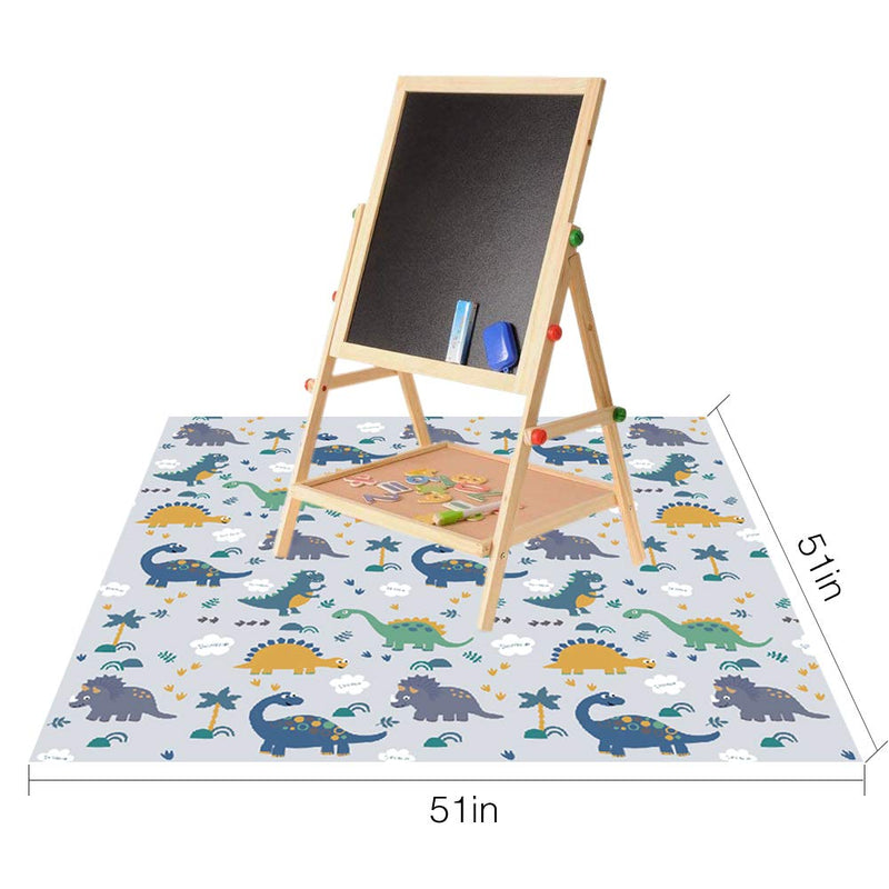 [Australia] - Splat Floor Mat for Under High Chair/Arts/Crafts by CLCROBD, 51" Waterproof Anti-slip Food Splash Spill Mess Mat, Washable Portable Picnic Mat and Table Cloth Dinosaur 