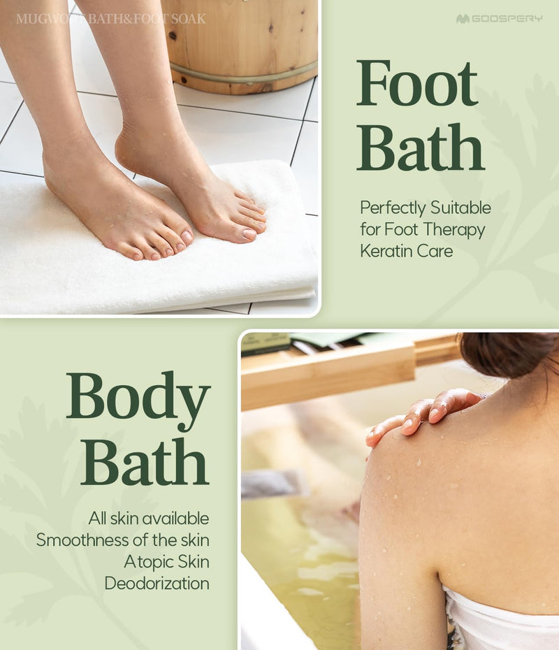 [Australia] - Monage Korean Organic Mugwort Bath and Foot Soak (10 Pack) Natural Home Spa Therapy with Traditional Korean Healing Properties and Relaxation Benefits, Skin Soothing, Muscle Relief, Korean Skin Care 