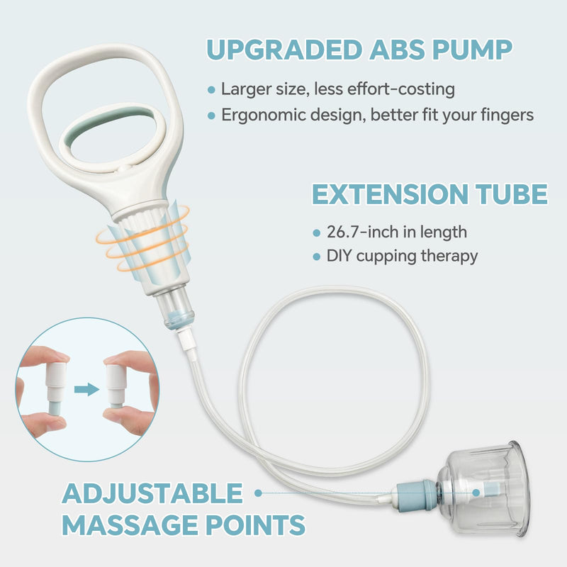 [Australia] - Cupping Kit for Massage Therapy 20 Suction Cups for Back Muscle Body Physical Pain Relief Cupping Set with Carring Case 20 CUPS White Pump 