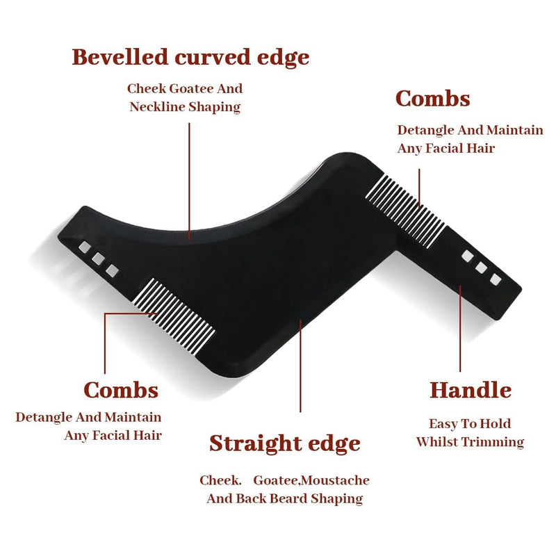 [Australia] - XENQITO 2 pieces beard stencil, beard shaper, beard stencil, beard comb, beard shaping tool, beard shaper, beard design, beard stencil for easy cutting for perfect beard styling 