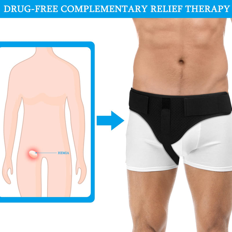 Jetec Hernia Belts for Men Groin Brace Left or Right Side Inguinal Hernia Support Supportive Groin Pain Truss Adjustable Removable Truss for Men Pain Relief Recovery(Classic) Classic