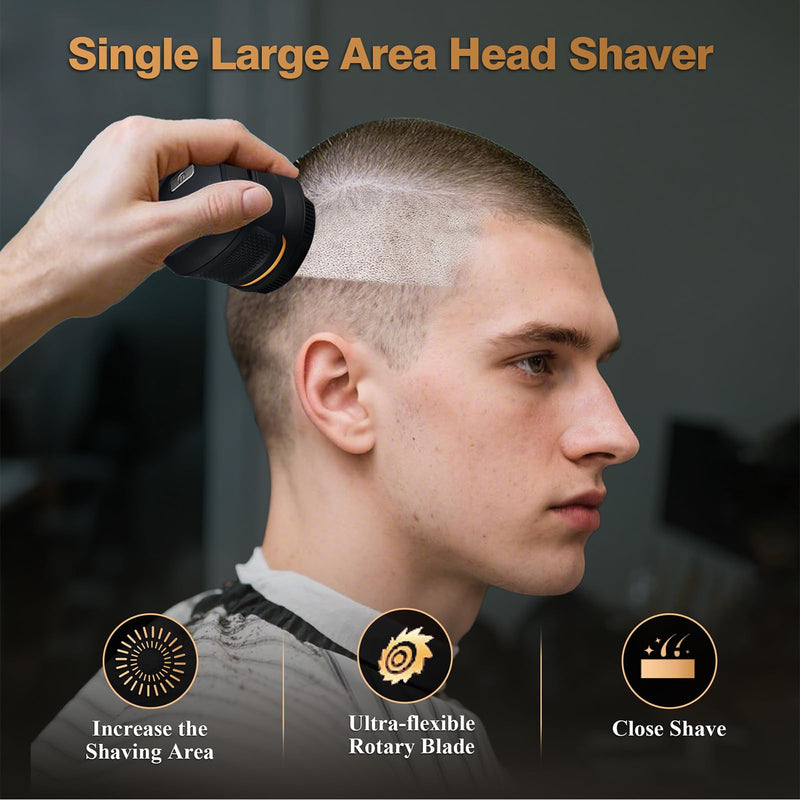 [Australia] - Head Shavers for Bald Men Magnetic Electric Razor Rechargeable Head and Face Shaver for Men Beard Trimmer IPX7 Waterproof Wet/Dry Bald and Skull Shavers Cordless Grooming Kit for Travel Home Matte Black 