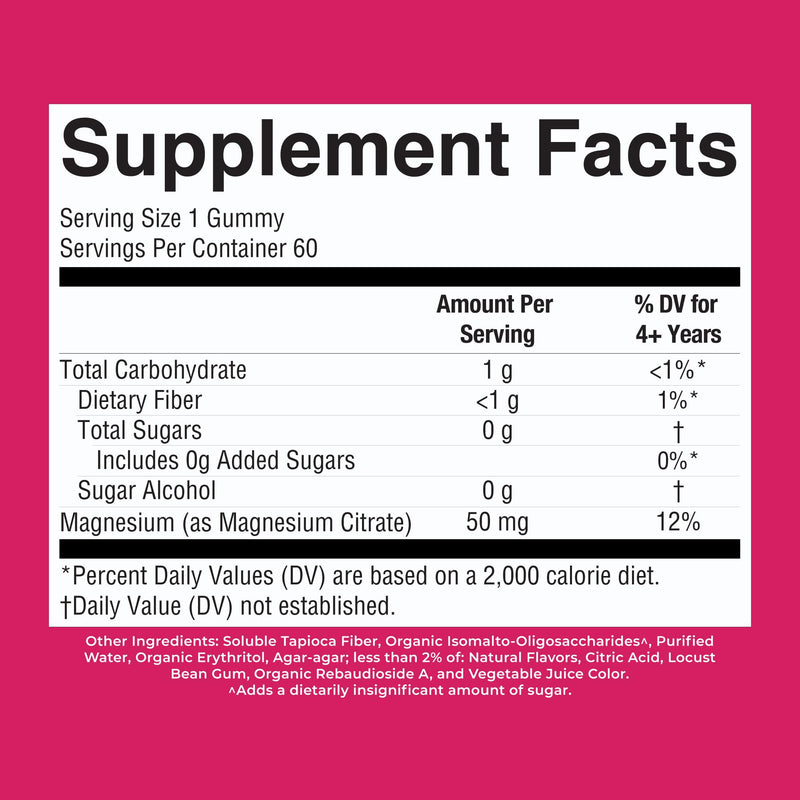 MaryRuth's Kids Magnesium Gummies, 50mg Magnesium Citrate for Kids 4+, 60ct | Bone Health, Calcium Absorption, Essential Mineral, Vegan, CLP Certified, Sugar Free, 60 Count