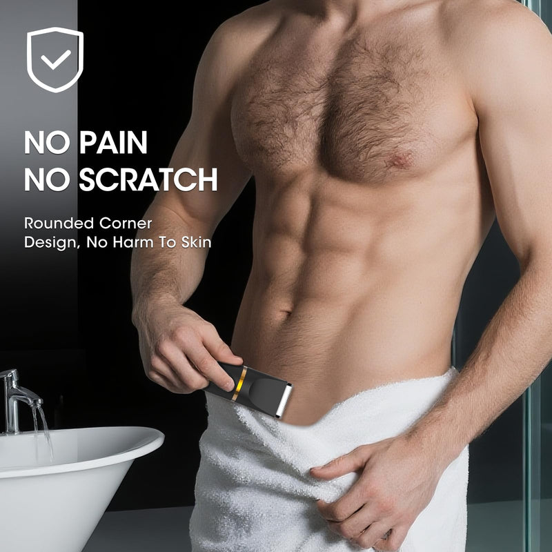 [Australia] - Manscape Body Hair Trimmer for Men: Pubic Hair Trimmer, 3 in 1 Versatile Electric Shaver for Groin,Face,Beard,Nose,Waterproof Body Groomer with Ceramic Blades, Mens Gifts Black-388 