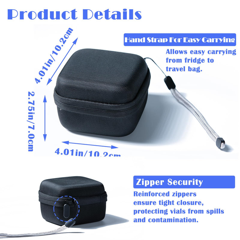 [Australia] - Insulin Fridge Holder Storage Case Insulin Vial Protector Holder Insulin Cooler Travel Case Organizer Fits Standard 10ml U-100 Vials,9-Slot,Black (9 Slots) 9 Slots 