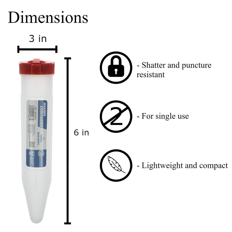 [Australia] - Portable First Aid Transportable Sharps Container with Locking Mechanism by Medical Sales Supply (Pack of 2) 