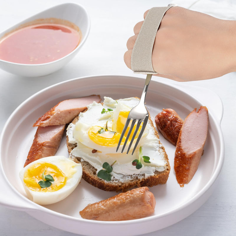 [Australia] - 3 Pack Universal Cuff, Universal Hand Strap for Holding Utensils, Eating Assistance Cuff for Weak Grip & Limited Mobility (3 Different Designs to Suit Various preferences) 3 different sizes(1 khaki+2 black) 