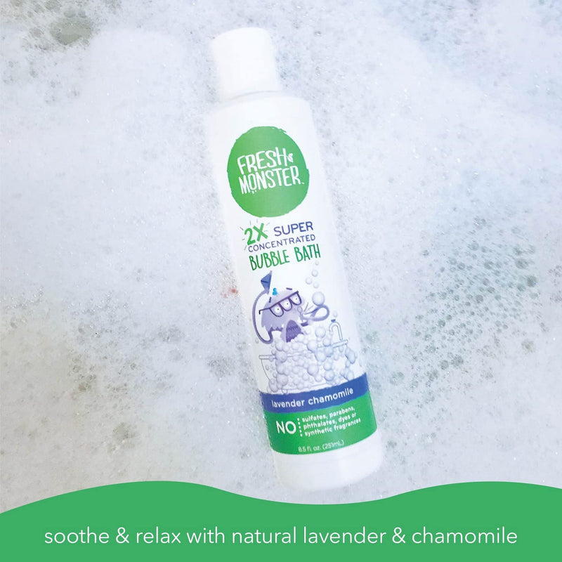 [Australia] - Fresh Monster Kids Foaming Bubble Bath | Hypoallergenic, Natural for Kids & Toddlers | Super Concentrated | Soothing Lavender Scent | Bath Time Essentials 8.5 Fl Oz (Pack of 1) 