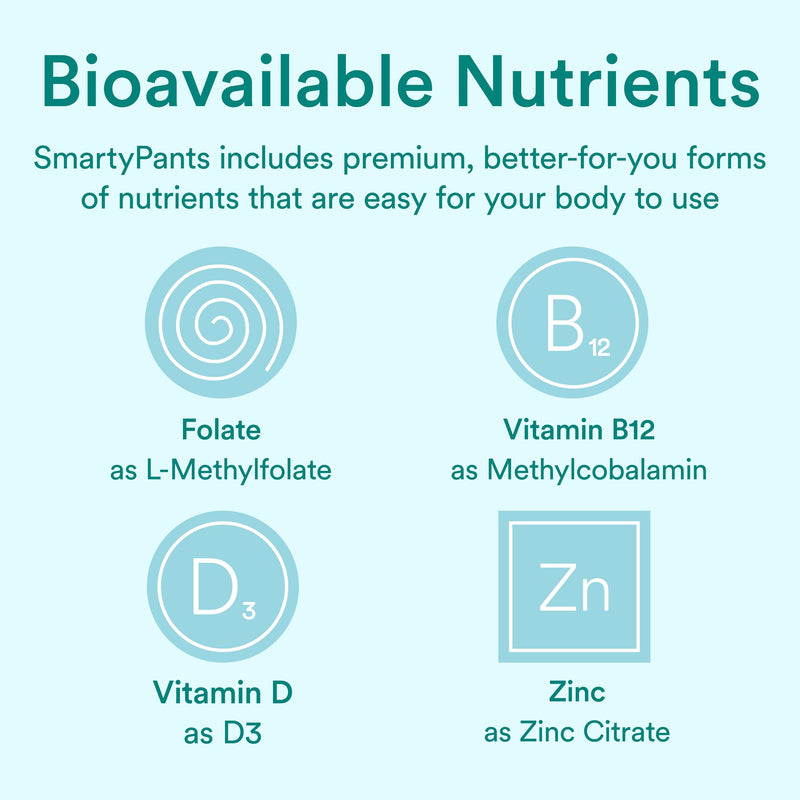 [Australia] - SmartyPants Prenatal Vitamins for Women, Sugar Free Multivitamin Gummies: Methylfolate, Omega 3 (ALA) Vitamin D3, C, Vitamin B12, B6, A, K & Zinc, Inositol, Erythritol Free, 60 Count (20 Day Supply) Old Formula 