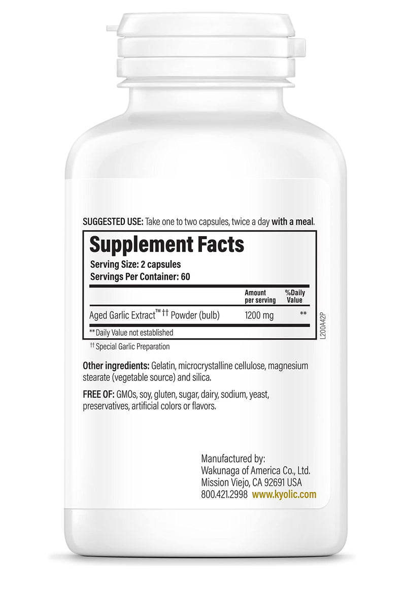 [Australia] - Kyolic Aged Garlic Extract Formula 200, Cardiovascular & Immune, Reserve 120 Capsules (Packaging May Vary) 120 Count (Pack of 1) 