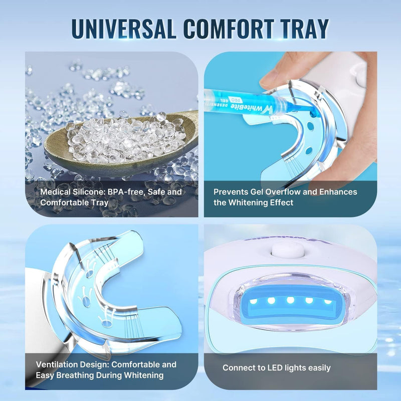 Whitebite Pro Teeth Whitening Kit for Sensitive Teeth | 4 Whitening Gels & 2 Remineralizing Gels | LED Light System for Fast Results | Professional Dental Grade | Enamel Safe Frozen Air