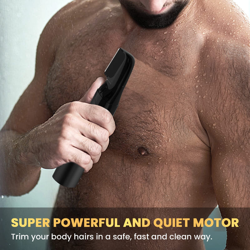 Body Trimmer for Men, Includes 2 Quick Change Trimmer Heads Electric Body Groomer Shavers