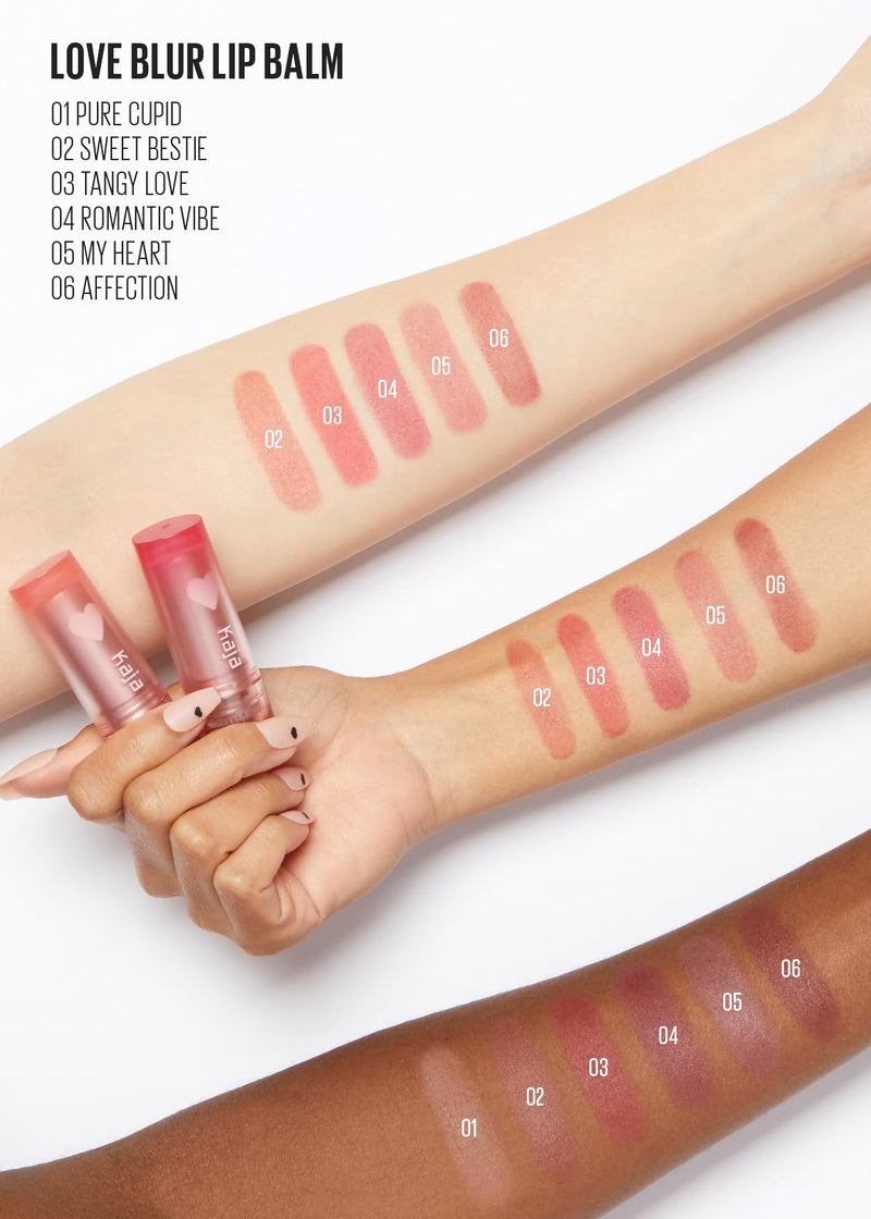 Kaja Love Blur Lip Balm - 02 Sweet Bestie | Soft & Comfort Semi-Matte Blurring Daily Color | Shea Butter, Avocado Oil, Citrus Unshiu Peel Extract, Vitamin E Infused, Cute Stuff, 4g/0.14oz.