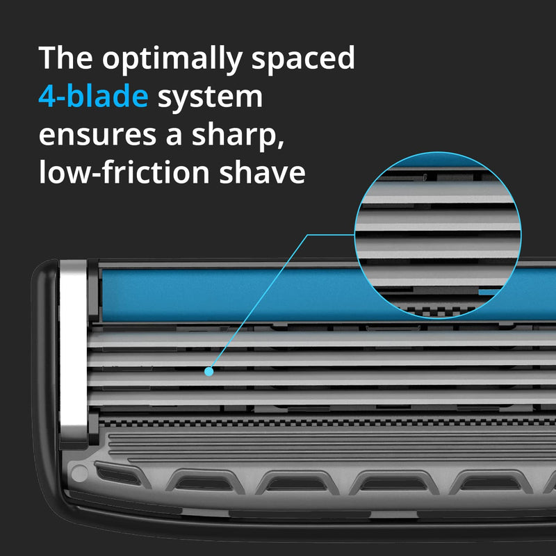 [Australia] - Dorco Pace 4 Pro - Four Blade Razor Shaving System - 2 Replacement Handles (Handles Only) 