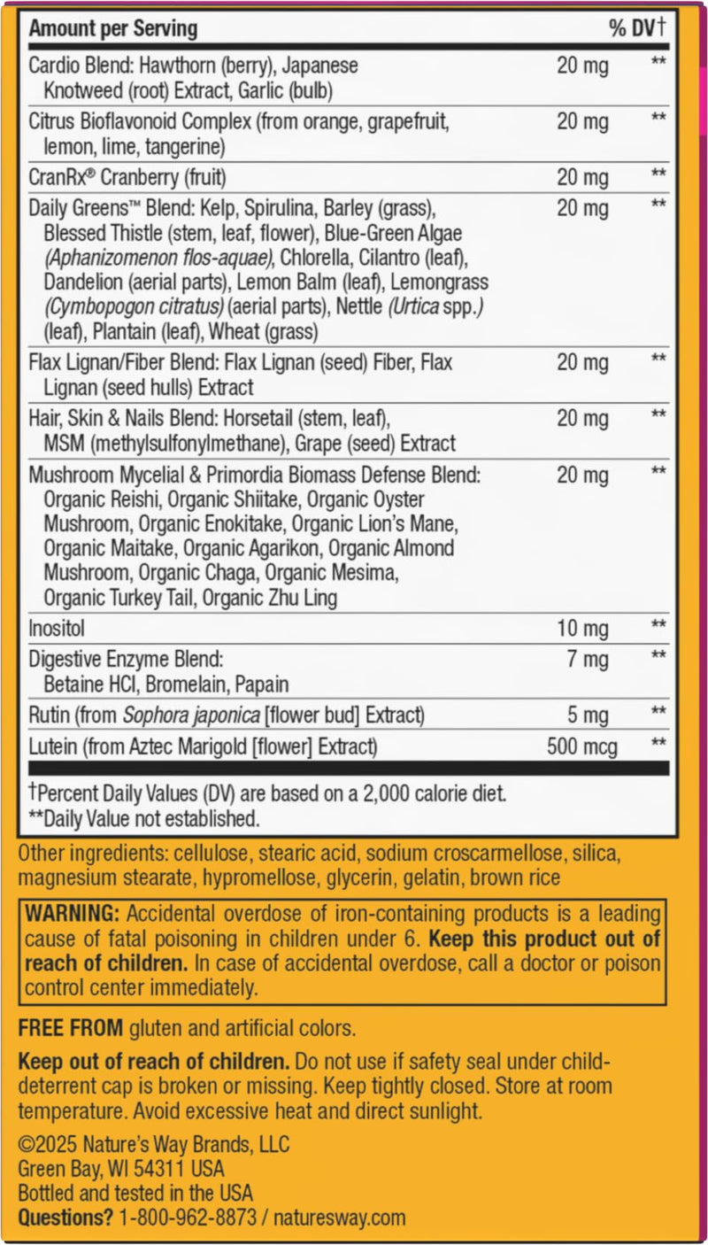 Nature's Way Alive! Women's Ultra Multivitamin, High Potency, 60 ct | Complete Daily Women's Vitamins, Promotes Energy Metabolism and Muscle Function*, Vitamin A, C, D, Methylated B12 60 Count (Pack of 1)