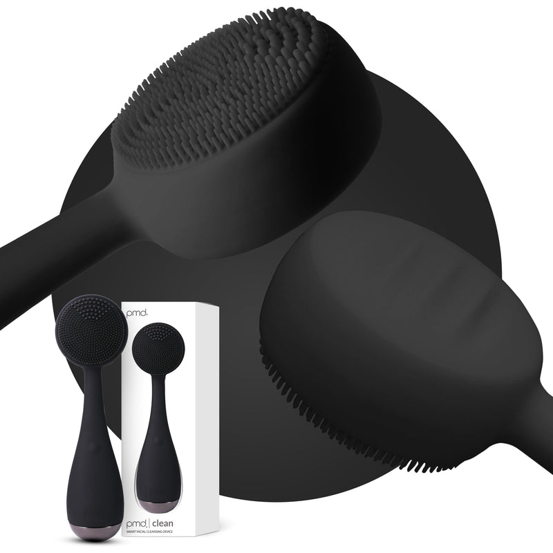 PMD Clean - Smart Facial Cleansing Device with Silicone Brush & Anti-Aging Massager Black