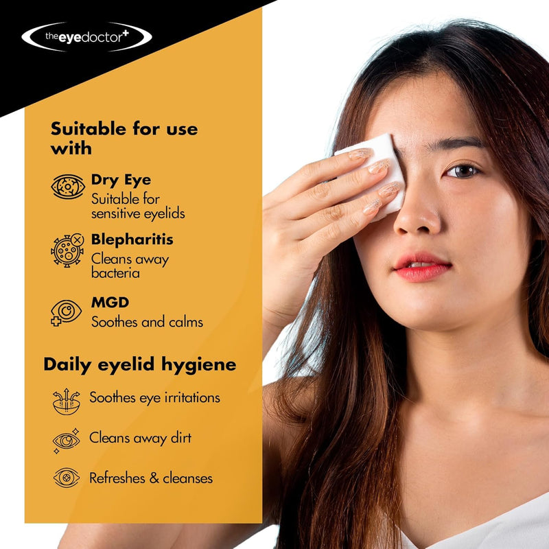 [Australia] - The Eye Doctor Biodegradable Eyelid Wipes - 40 x Single Use Eye Cleaning Wipes for Daily Lid Care - Individual Preservative Free Sensitive Eye Cleaner - Soothes Cleans and Refreshes Biodegradable Wipes 40 Count (Pack of 1) 