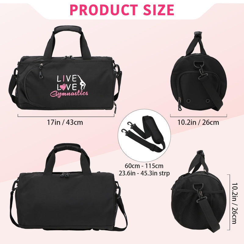 kilofly Girl's Ballet Dance Sports Gymnastics Gym Duffel Bag Travel Carry On 16.5 inch s4